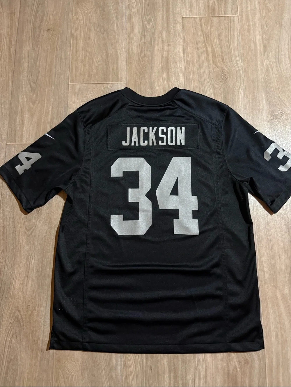 Bo Jackson #34 Raiders Nike NFL Jersey Men’s Large Black Silver